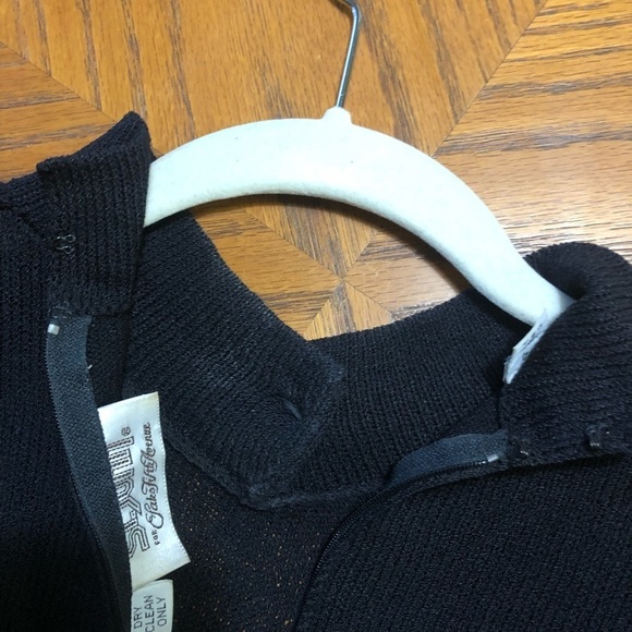 Vintage St. John for Saks Fifth Avenue Black Santana Knit Dress Size 4 Gold - Picture 7 of 8